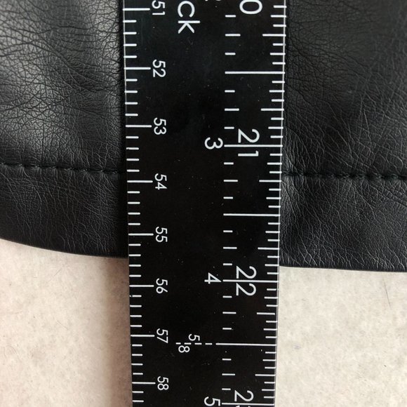 Just Fab Women's Size Small Black Faux Leather Full Zip Long Sleeve Moto Jacket - Picture 7 of 13